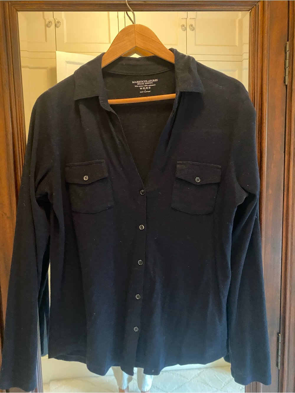 Majestic Filatures - Ultra Soft Cotton/Cashmere Blend Button Down, Size 3 (M)